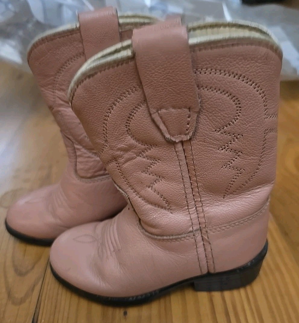 A JAMA PRODUCT Little Toddler Size 5.5 Pink Leather Cowboy Boots Style 3119-055