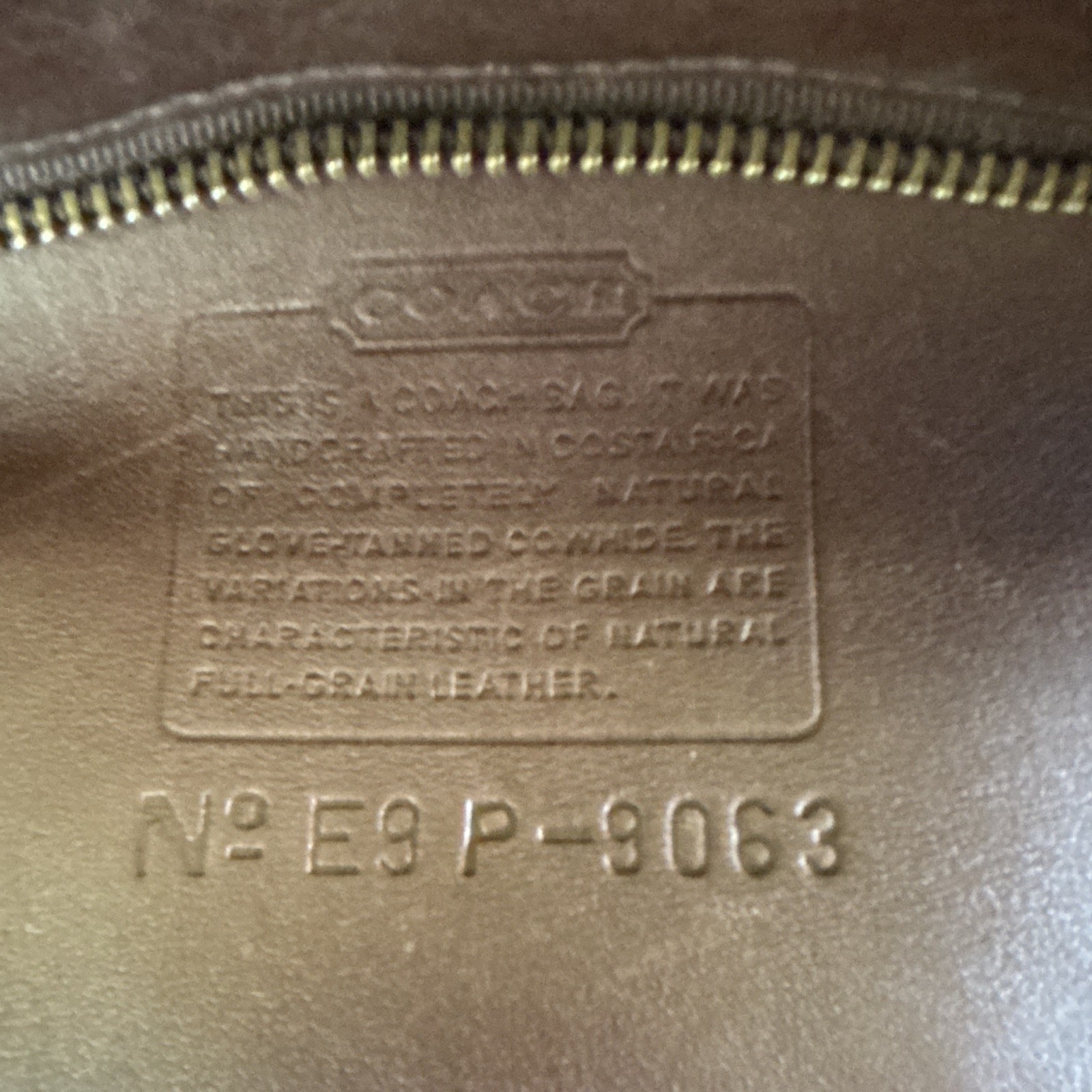 Vintage Coach Legacy Brown Bag Zip Top Double Handle Gold Buckle 9063 (NO STRAP)