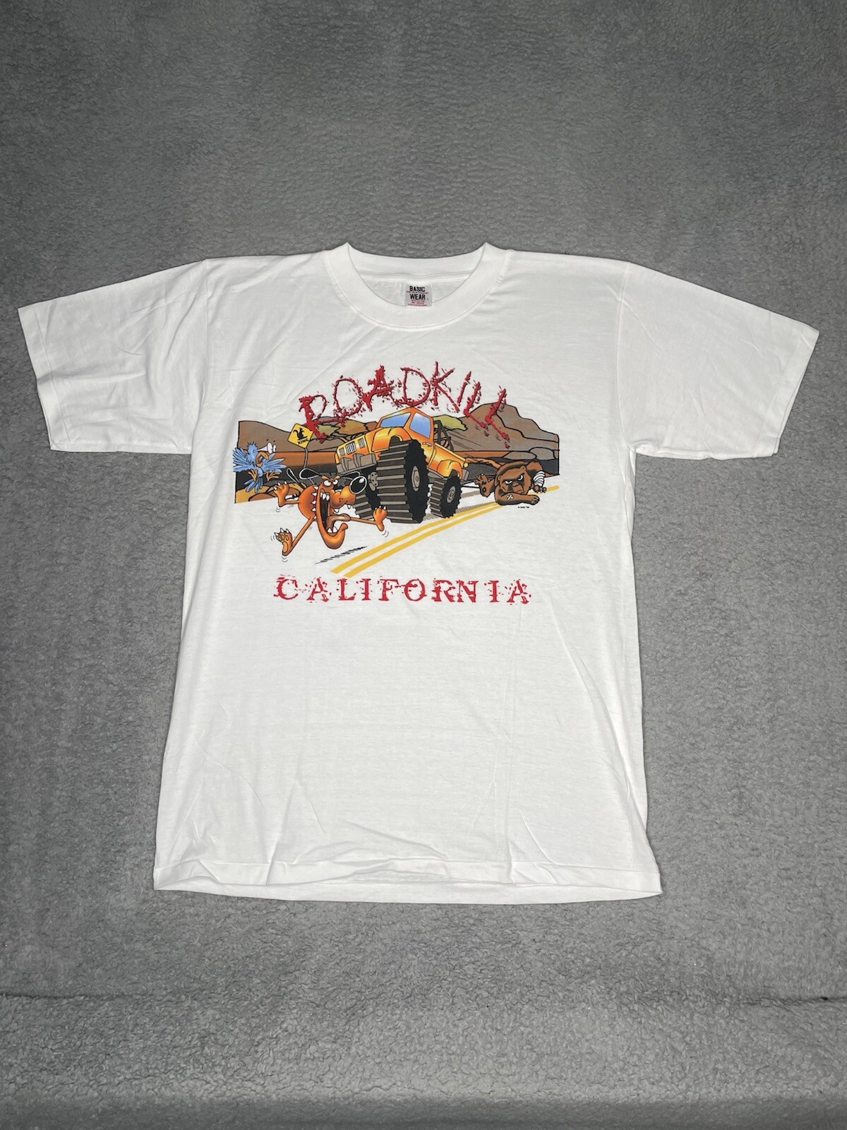 Vtg Y2K Roadkill California Animal Crossing Road T-Shirt Men Large Single Stitch