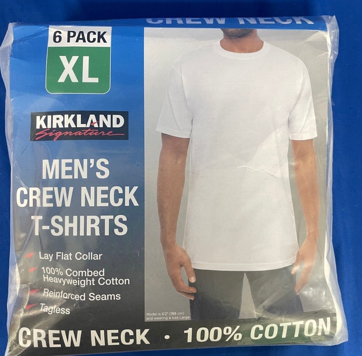 Kirkland Signature Men’s Crew Neck 6-Pack T-Shirts – Choose Color & Size – NEW