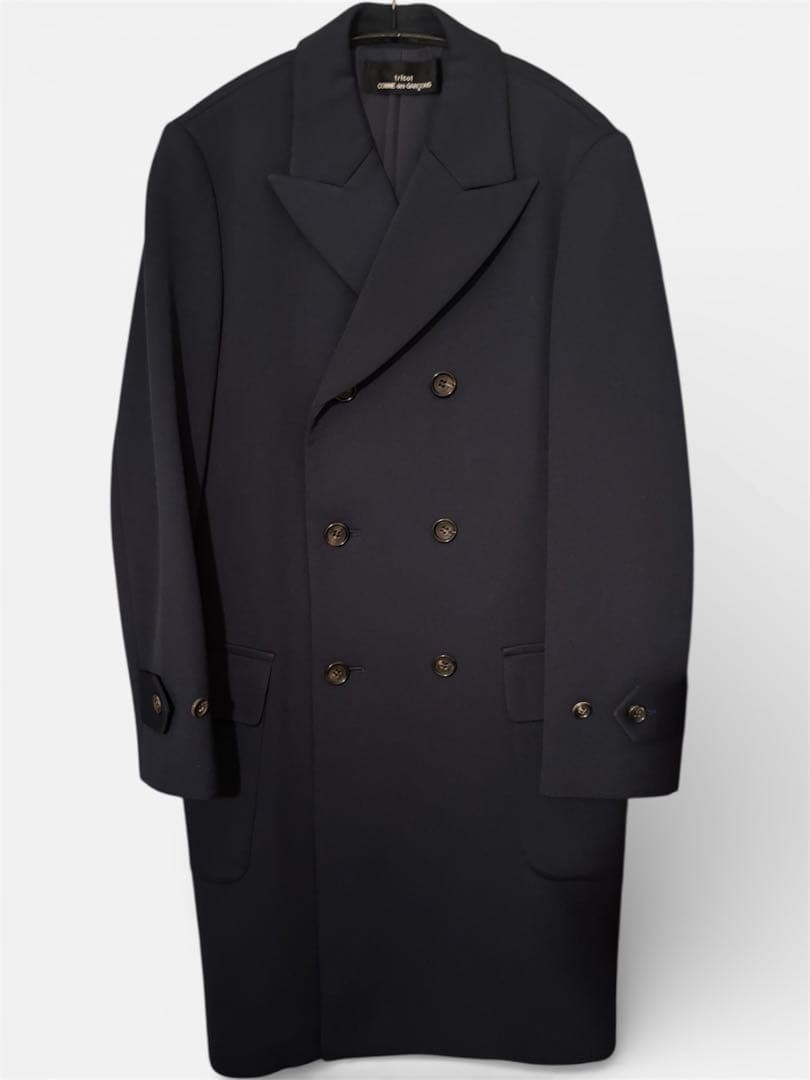 Tricot COMME des GARCONS Long Coat AD1996 Navy Double Breasted M