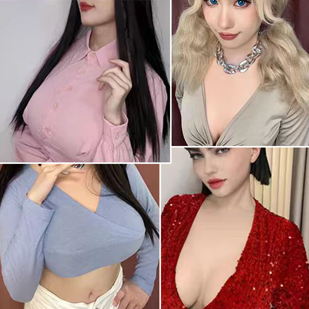 Silicone Breast Plate Forms Crossdresser Drag Queen Fake Breast Enhancer B-H Cup