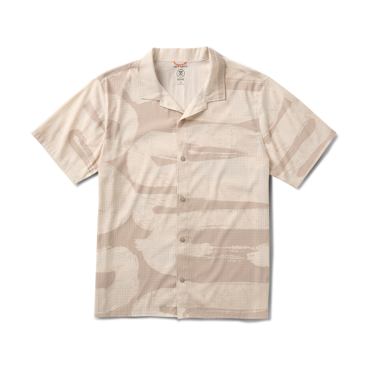 Roark Bless Up Men’s Vented Button Up Trail Run Shirt Fossil Sz Large NEW #5882