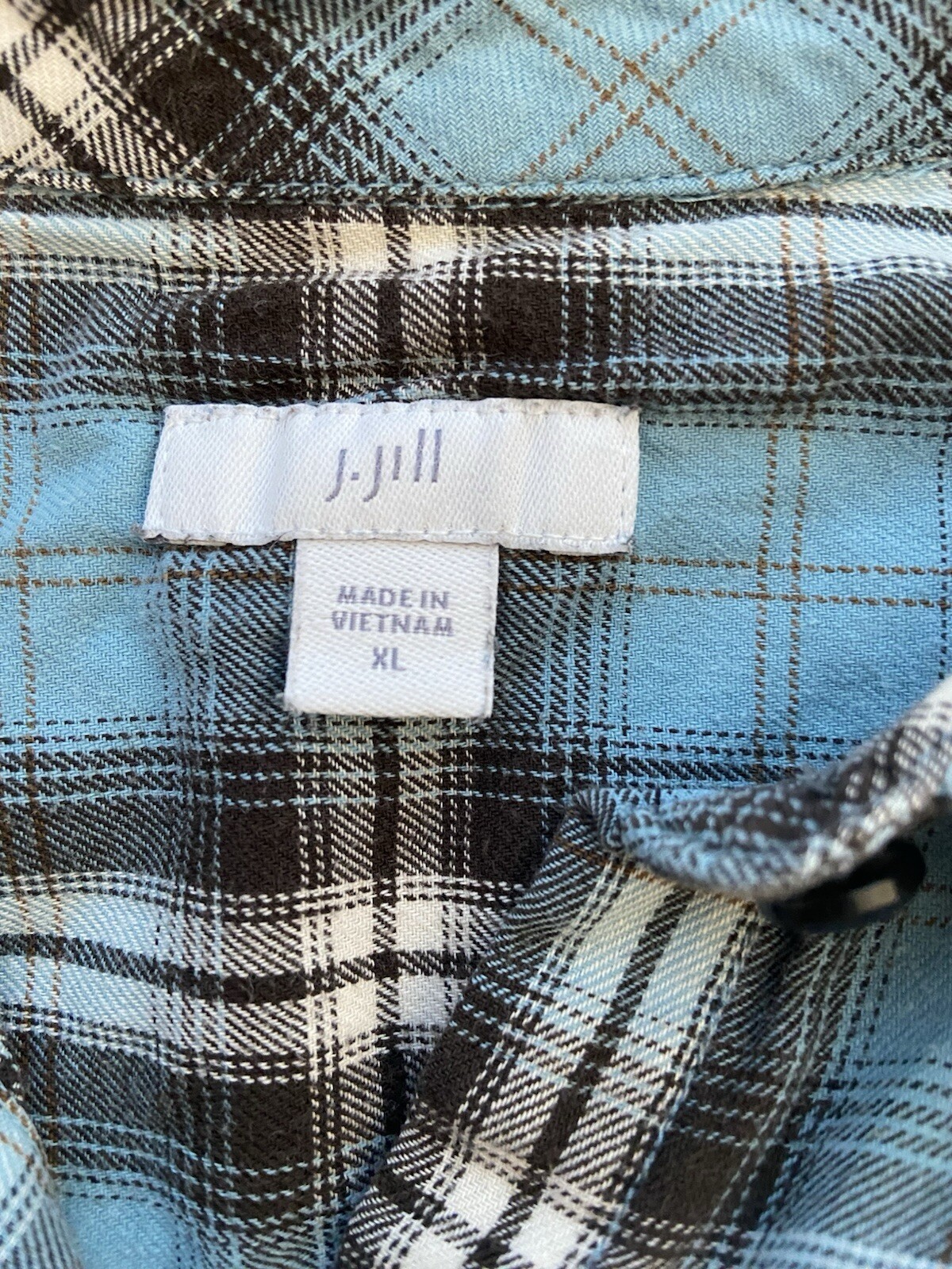 J. Jill Plaid Flannel Button Up Shirt Women’s Size XL