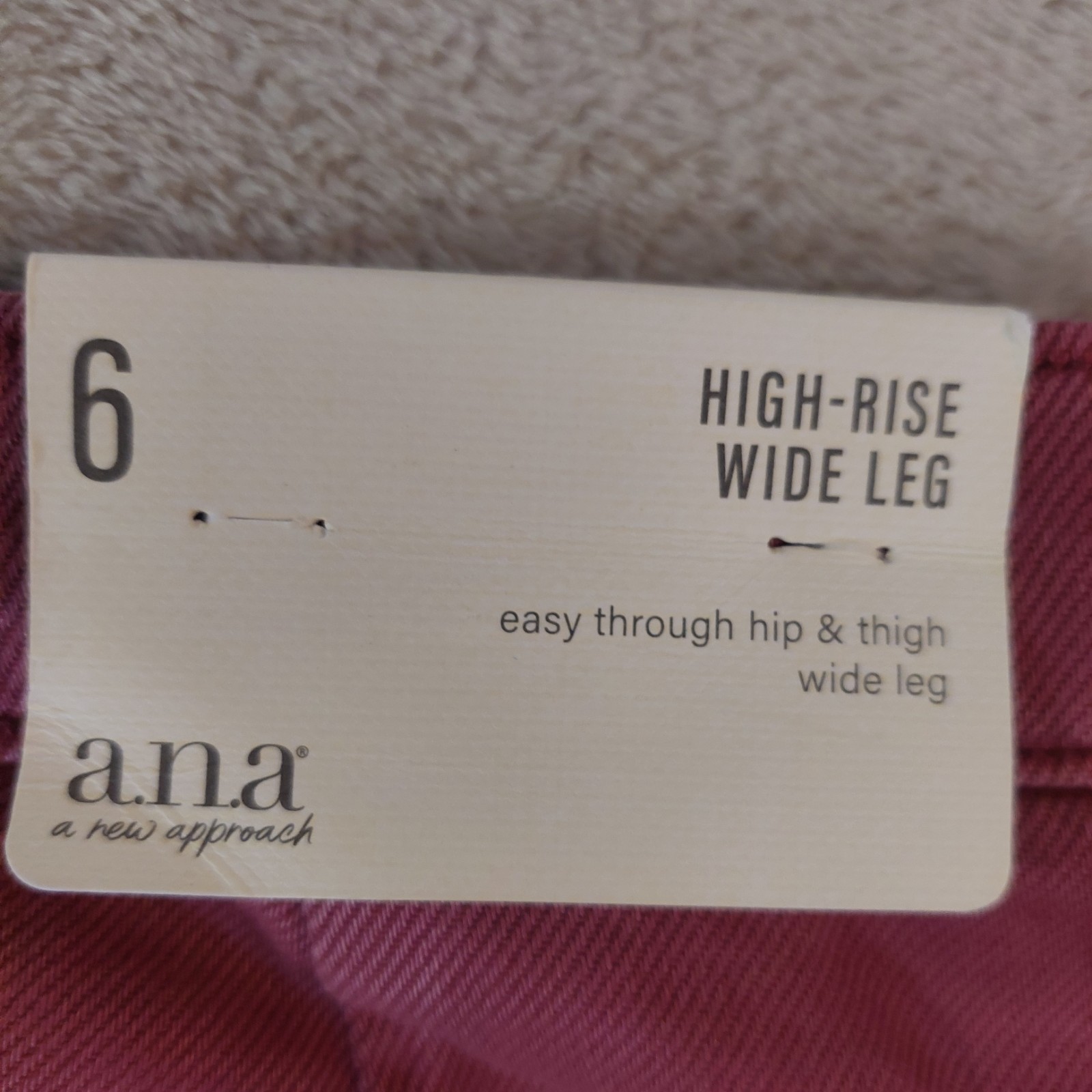ANA A New Approach High Rise Wide Leg Pants Hawthorne Rose size 6 &16