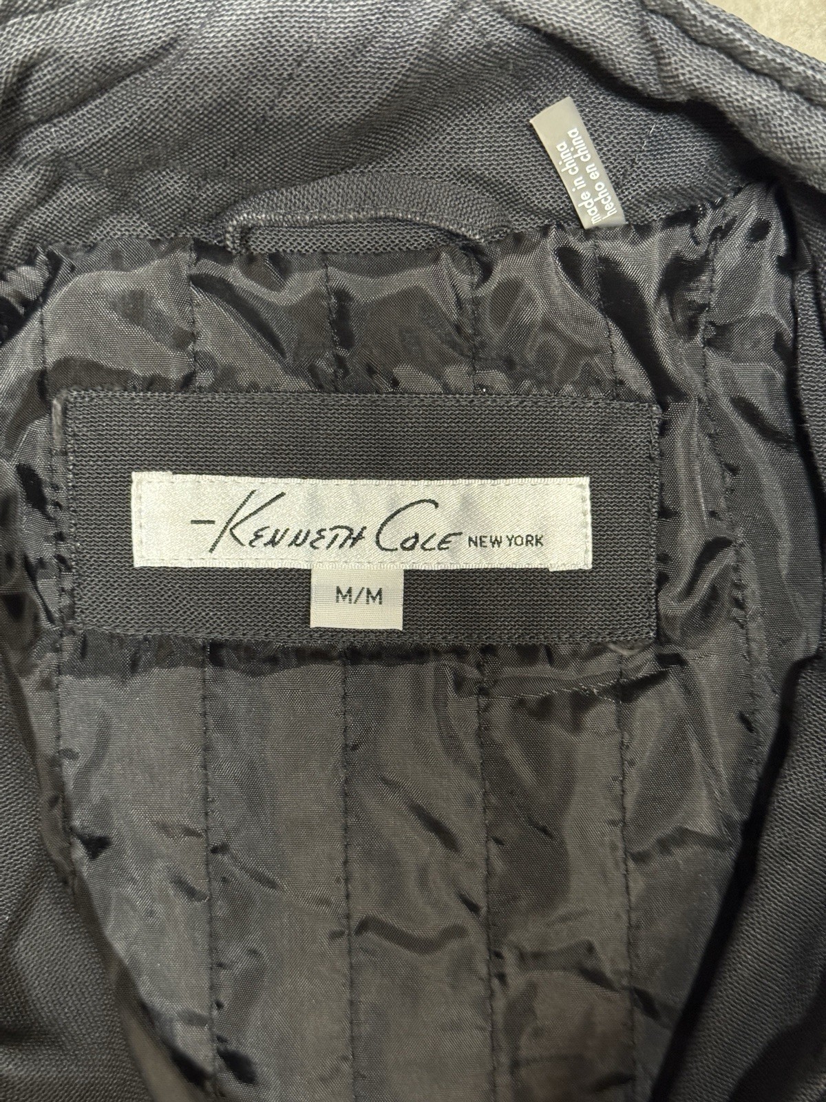 Kenneth Cole New York Men’s M Black Workwear Jacket Lined Zip Snap Stand Collar