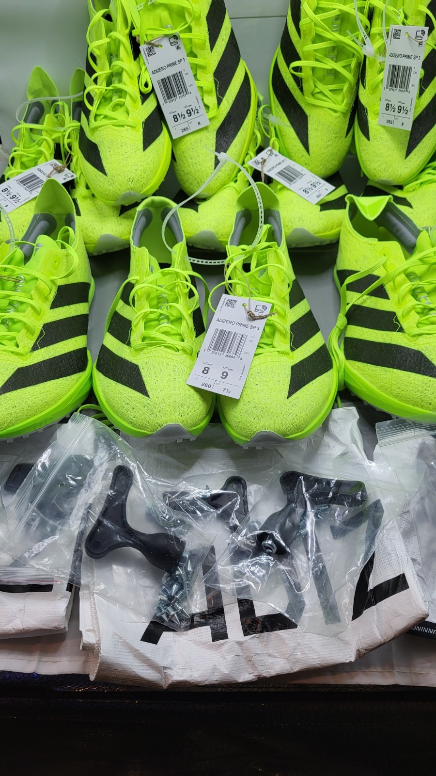 (8) Pair Lot New! Adidas Adizero Prime SP 3 Track Spikes Sizes 8, 8.5 IH5800