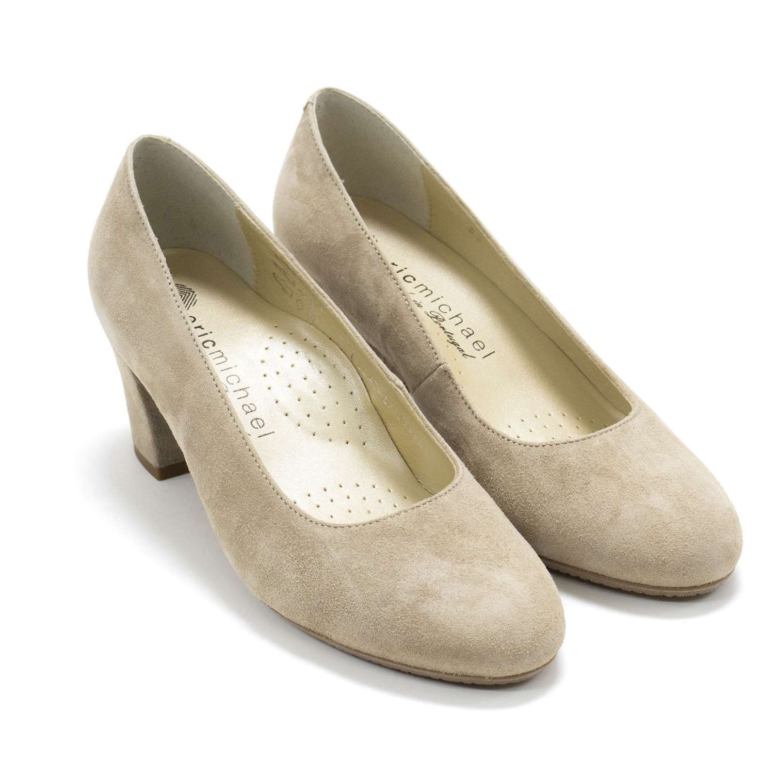 Womens Eric Michael Abby Beige Suede Pumps Comfortable High Heel Pumps New