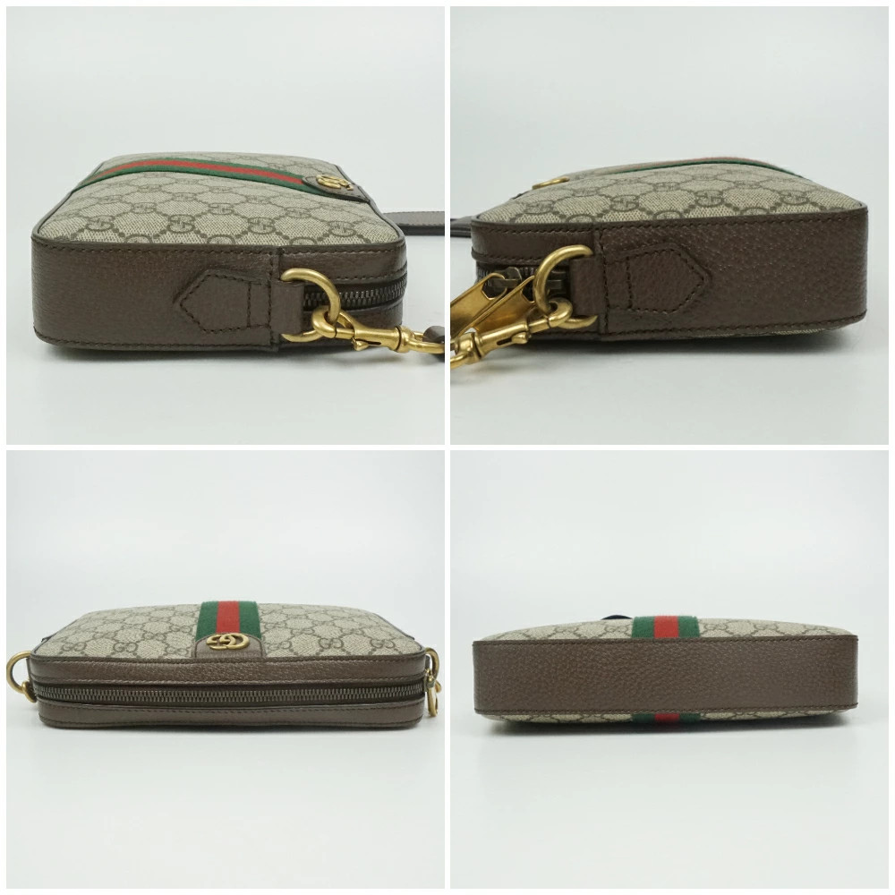 GUCCI 699439 Ophidia Shoulder Bag Beige Brown Crossbody Bag