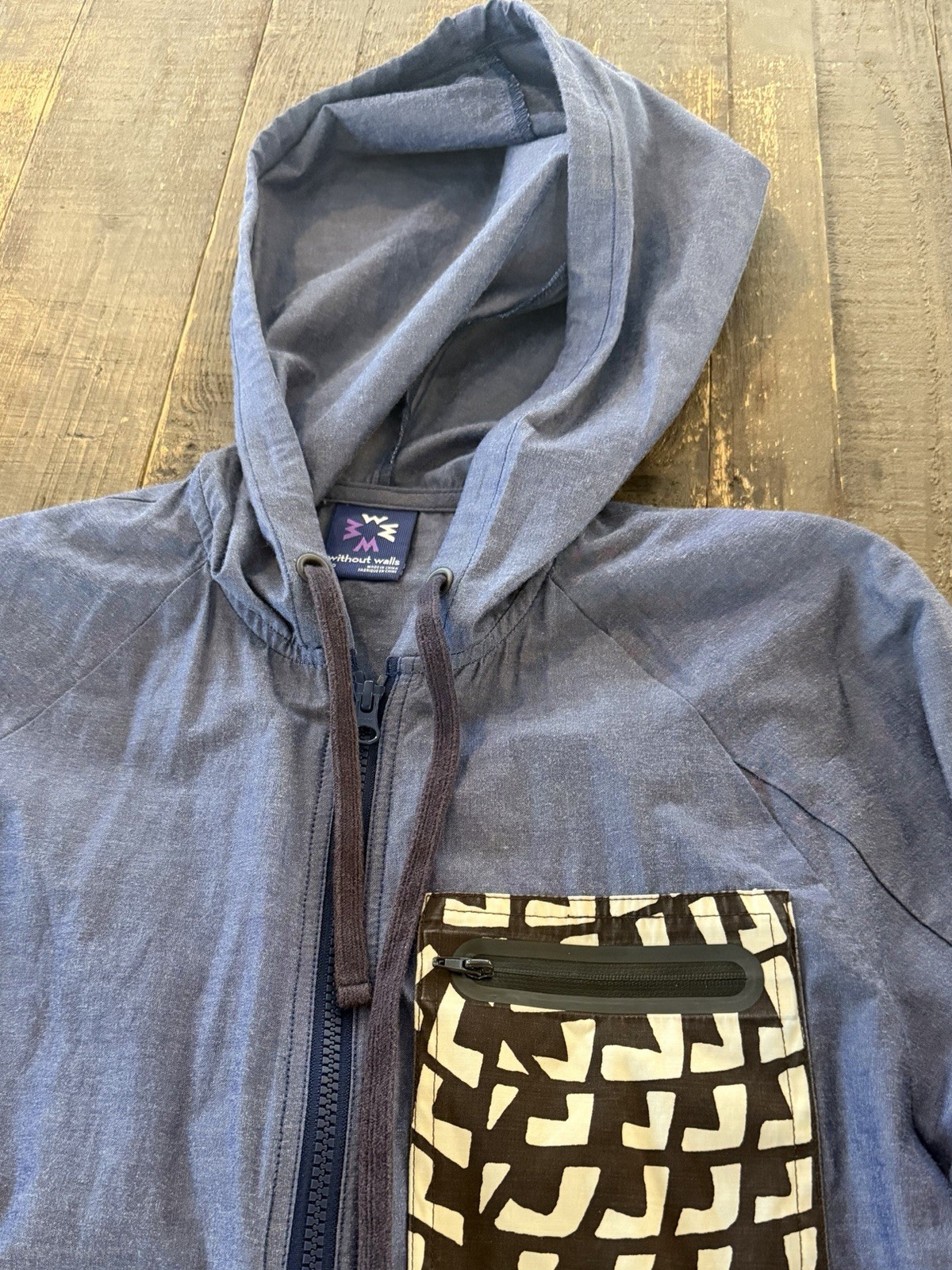 without walls authentic 2016 retired small womens full zip blue jacket hood coat