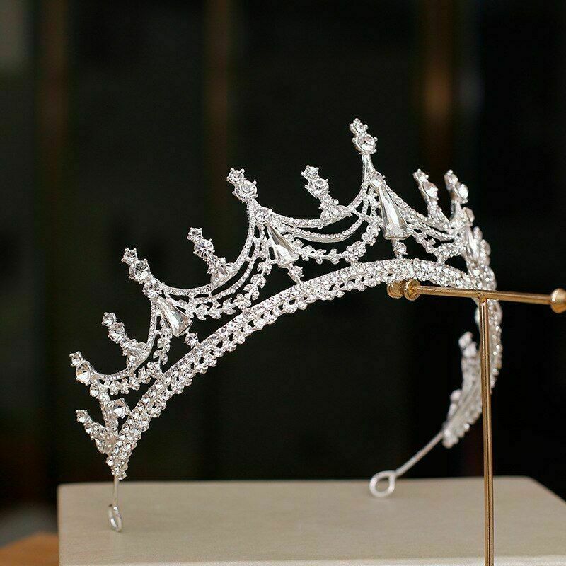 7cm Tall Large Full Crystal Tiara Crown Wedding Bridal Queen Princess Prom