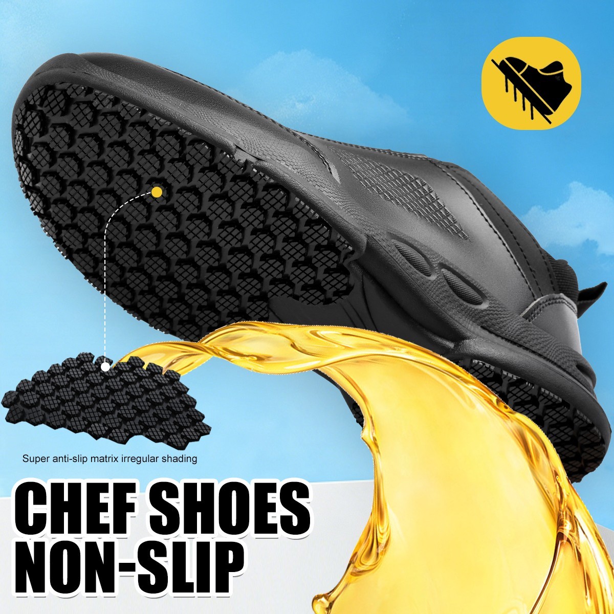 Men Chef Shoes Kitchen Non Slip Oil Resistant Waterproof Work Restaurant Shoes