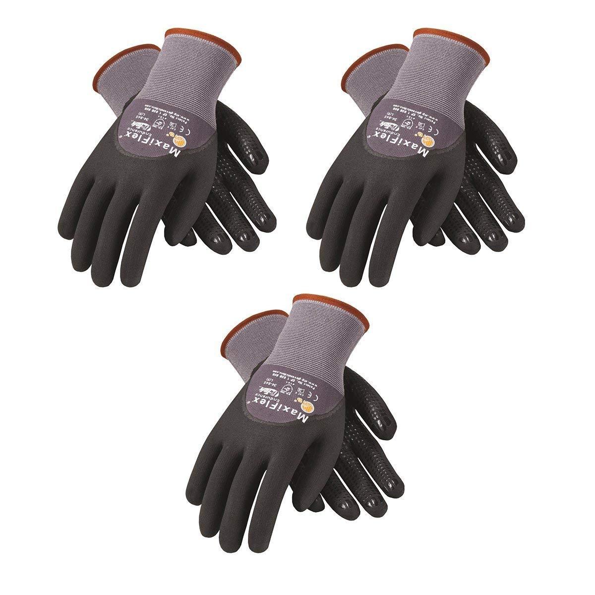 PIP 34-845 MaxiFlex Coated Dotted Palms Foam Nitrile Grip PROTECTIVE WORK GLOVES