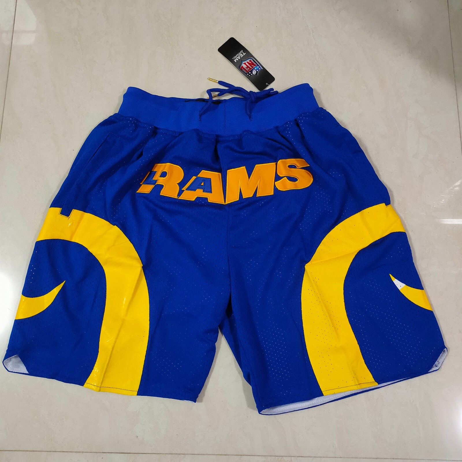 Hip stitched Pants basketball football for Los Angeles Rams shorts Size :S-3XL