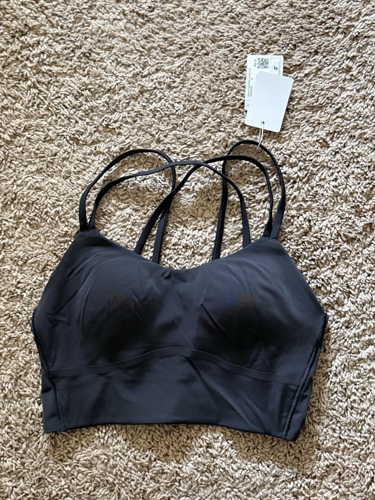 lululemon Like a Cloud Black Sports Bra 6 Medium Support Crossback