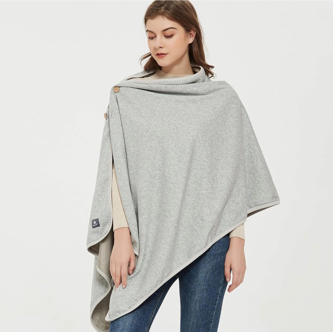 Radia Smart- EMF / RF Protection Poncho, Wrap, Blanket in Gray / Black available