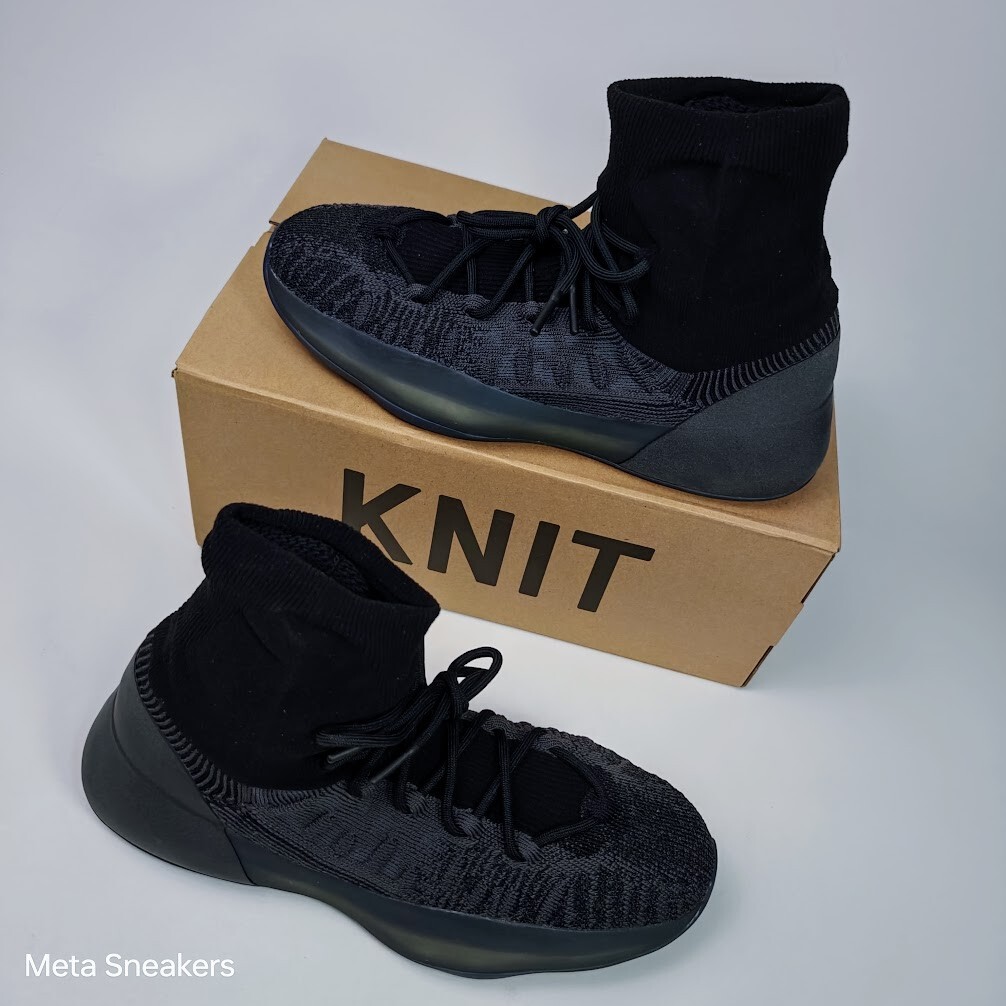 Adidas US 12 Men’s Slate Onyx Black Grey Boost Yeezy BSKTBL Knit HQ6762 New