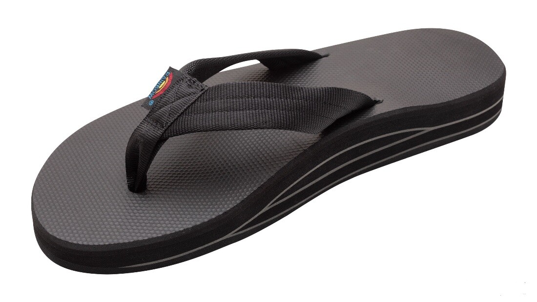 Man Rainbow Classic Rubber Double Layer Soft Top 1″ Nylon Strap 302ARP Black
