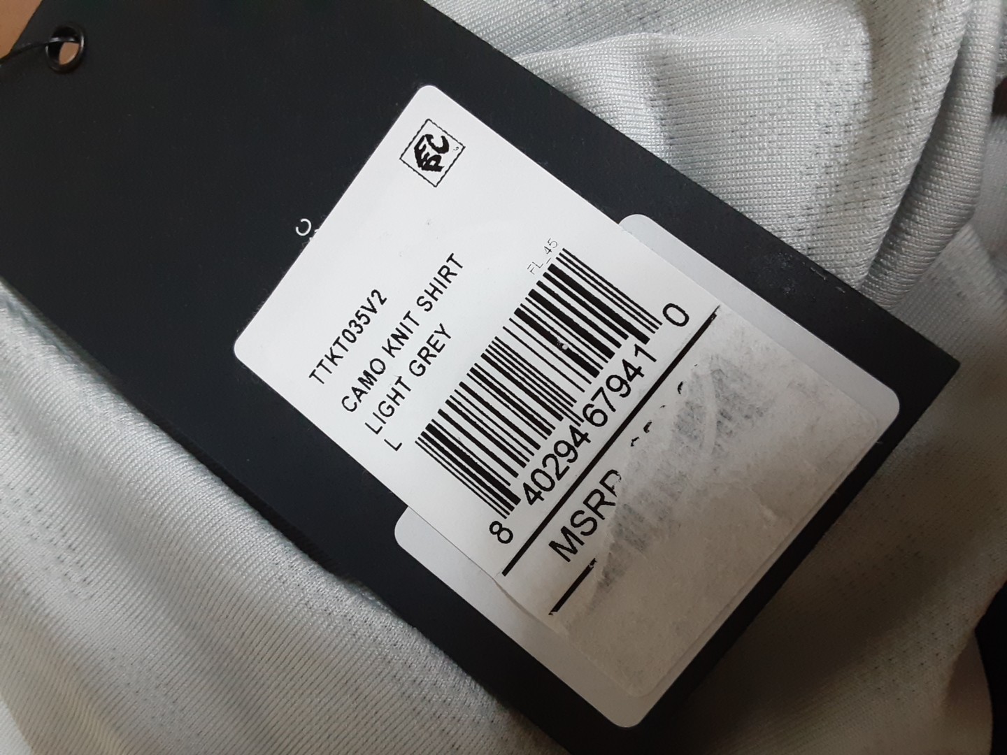 Ten Thousand Men’s Large CamoKnit Shirt 2.0 Grey Performance Short Sleeve New