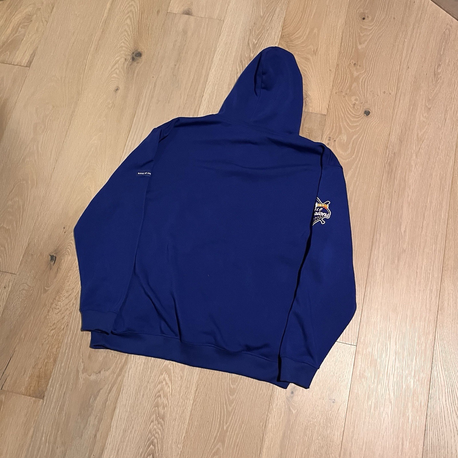 8x world champion dodgers print and patched blue hoodie