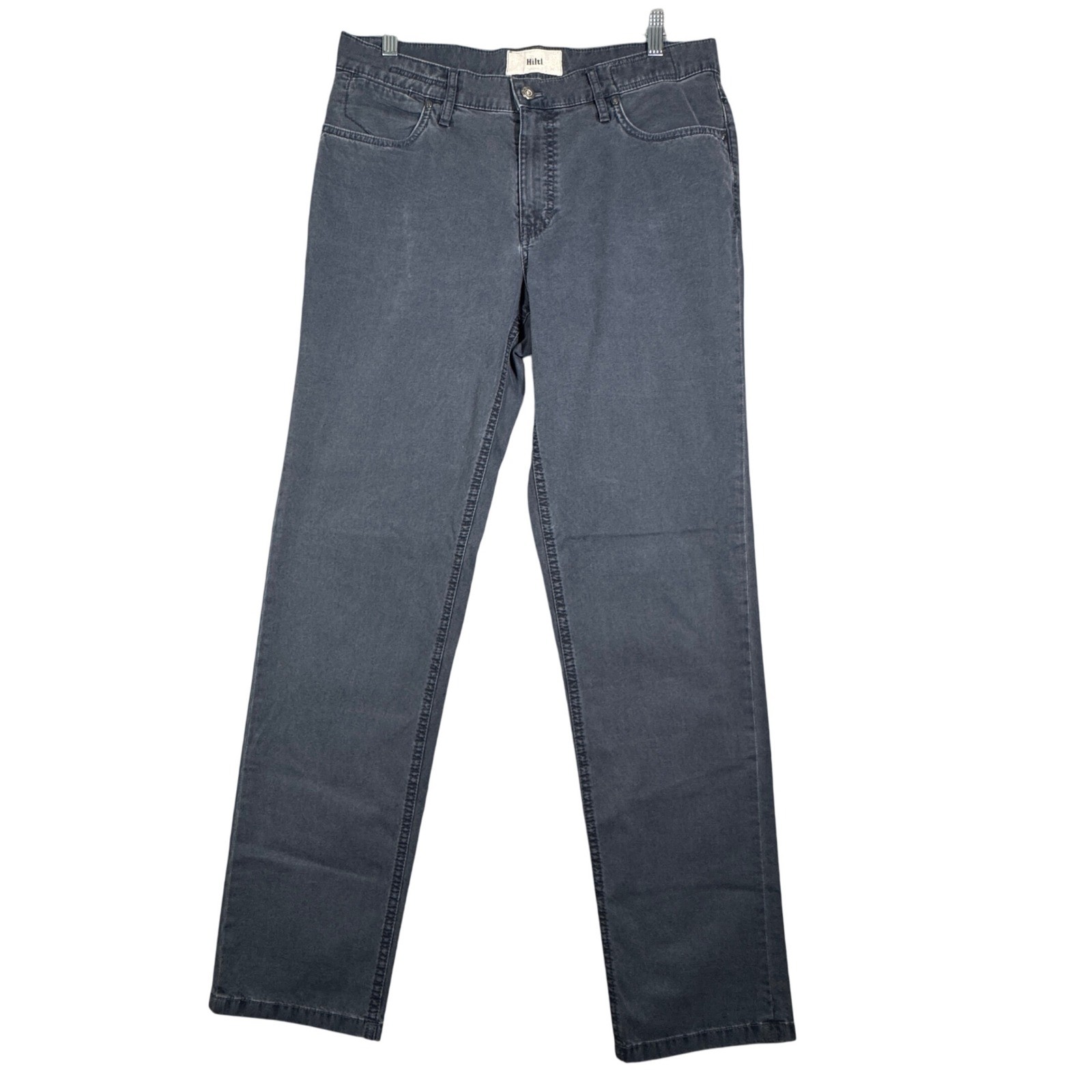 Hiltl Kirk Contemporary Fit Pants Mens 34 Gray Straight Leg Quiet Luxury Casual