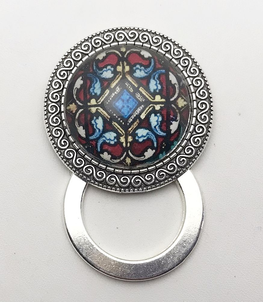 Stained Glass Art Magnetic Badge Eyeglass Holder, Magnetic Pin Brooch (#1)