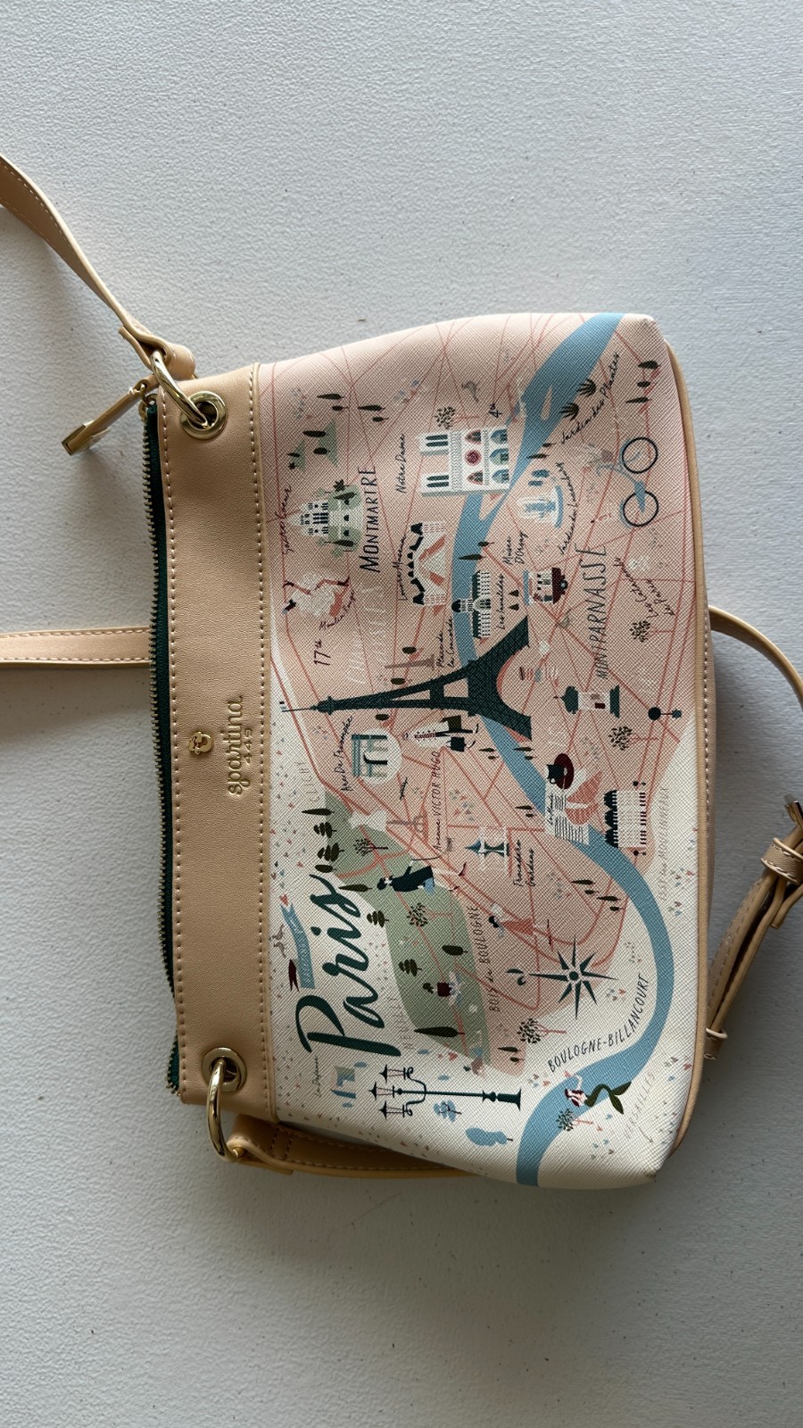 Spartina 449 Embroidered Crossbody Bag Greetings From Collection Paris RFID