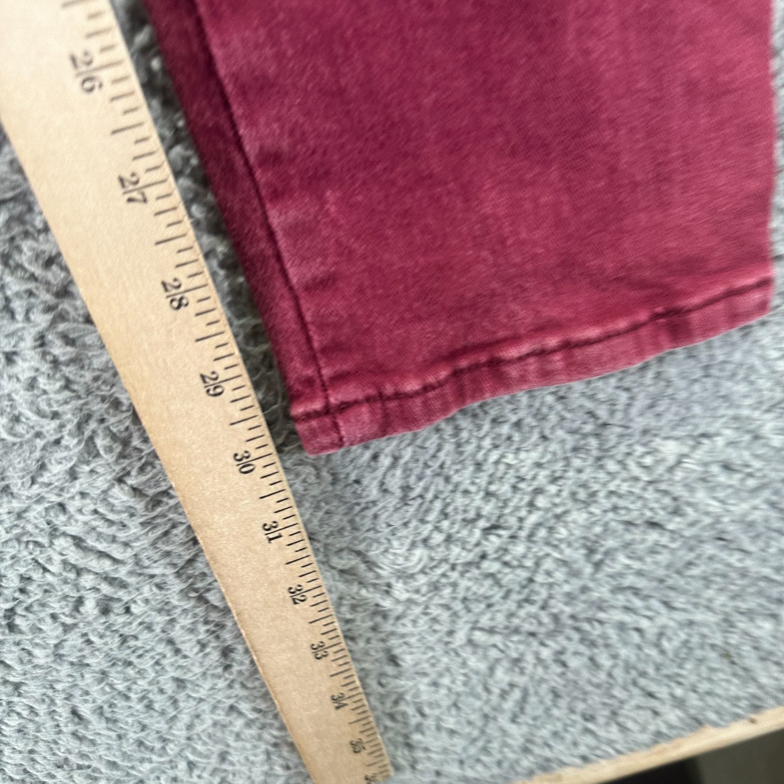 Waimea Jeans Mens 34×30 Red Cotton Denim Skinny Leg Biker Moto Workwear Stretch