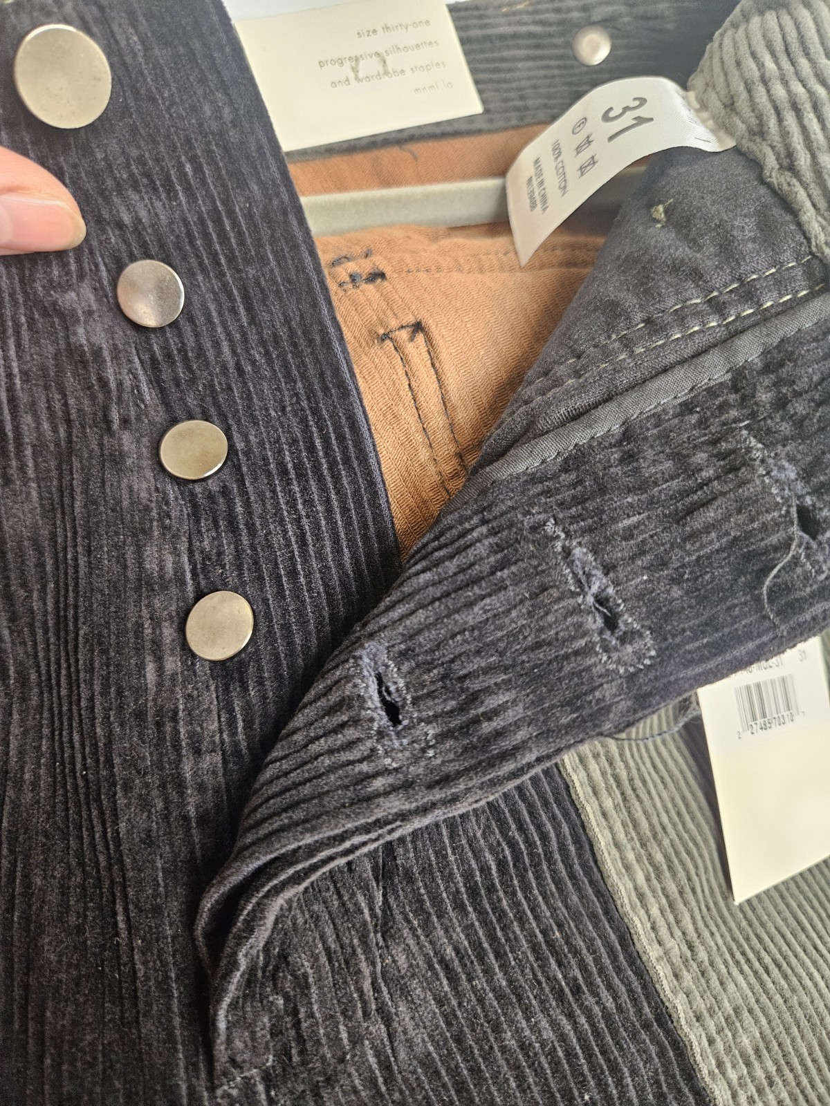 NEW MNML Men’s Color Block Corduroy Pants 31X30 (Retail $90) includes GIFT