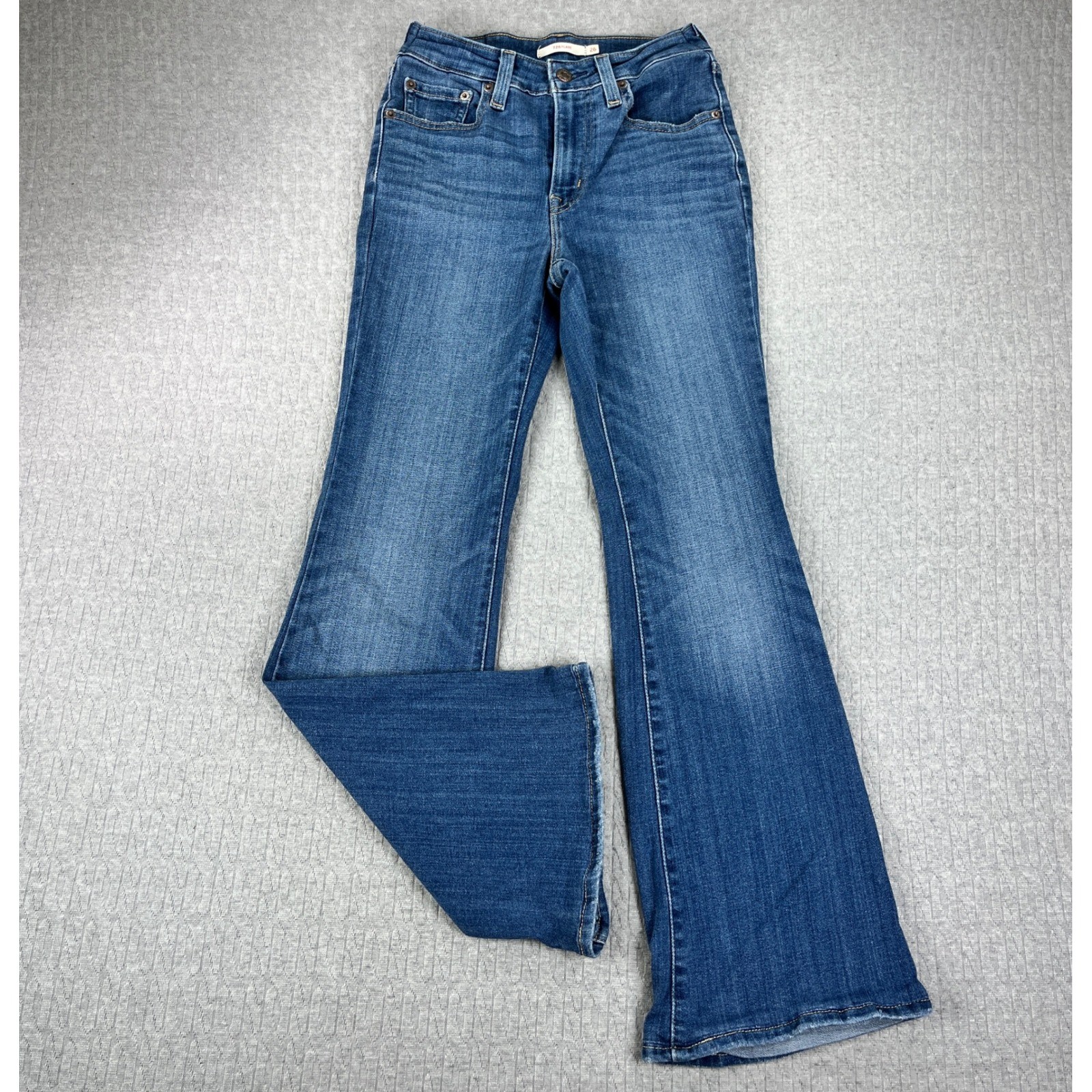 Levi’s 726 Flare Bootcut Jeans Women 26/25×29 Blue Mid Rise medium wash Slim Fit