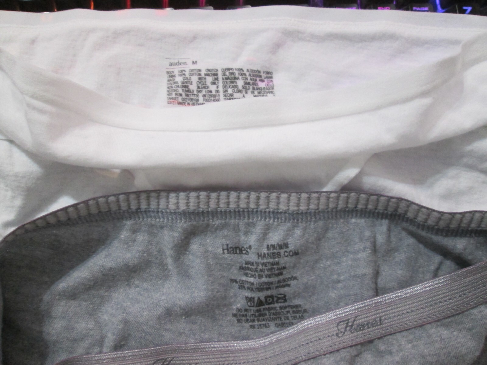 New Hanes & Auden Bikinis💕 Size 6 White + Gray Heather 100% & 75% Cotton