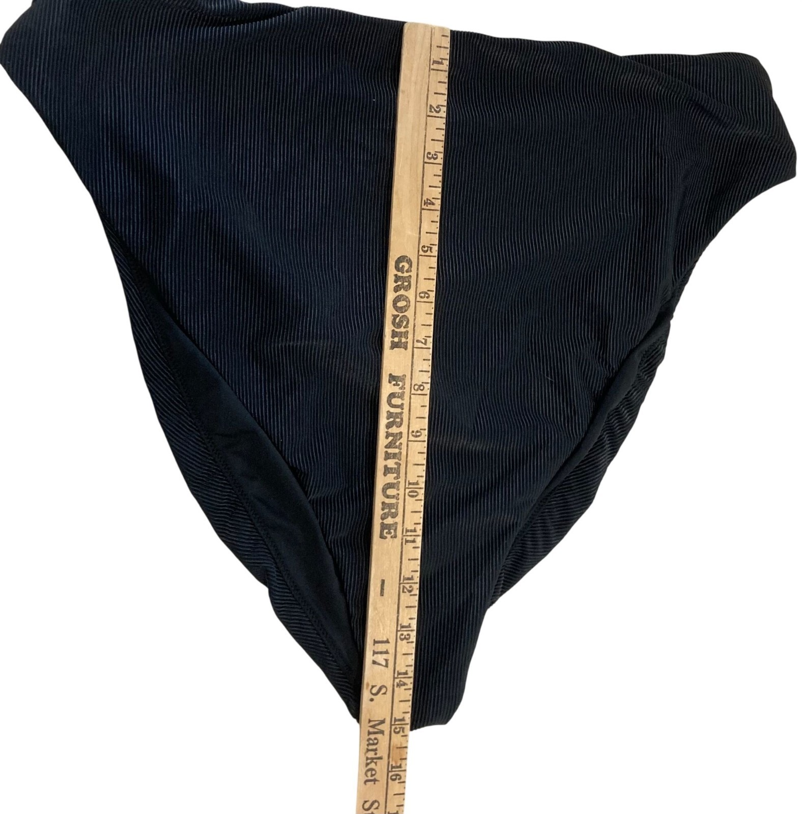 Good American Good Waist Ribbed Bikini Bottom 2XL Black Beach Resort Vacation