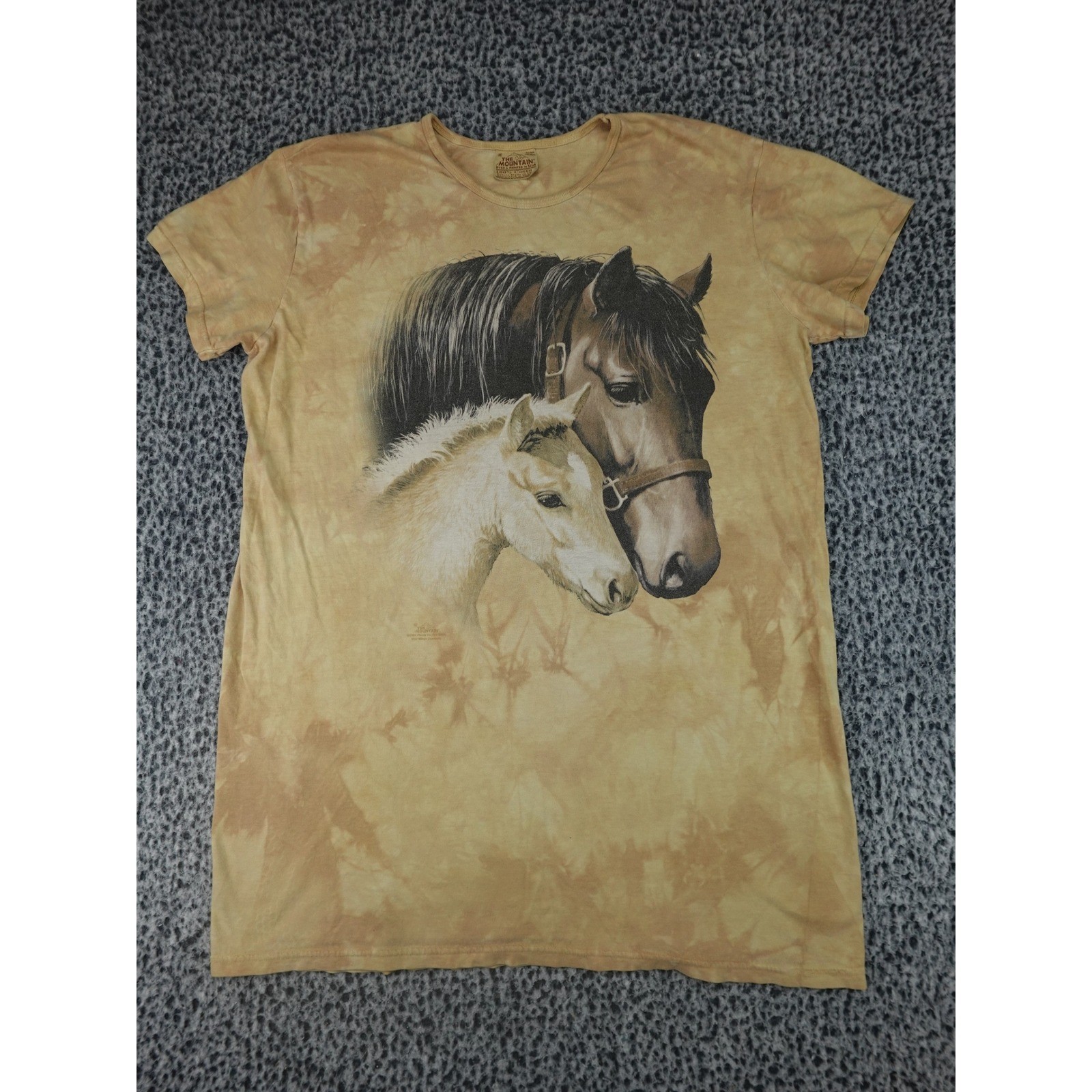 The Mountain Horse Graphic Tee Womens OSFM Tan Tie Dye 2004 Nature Shirt