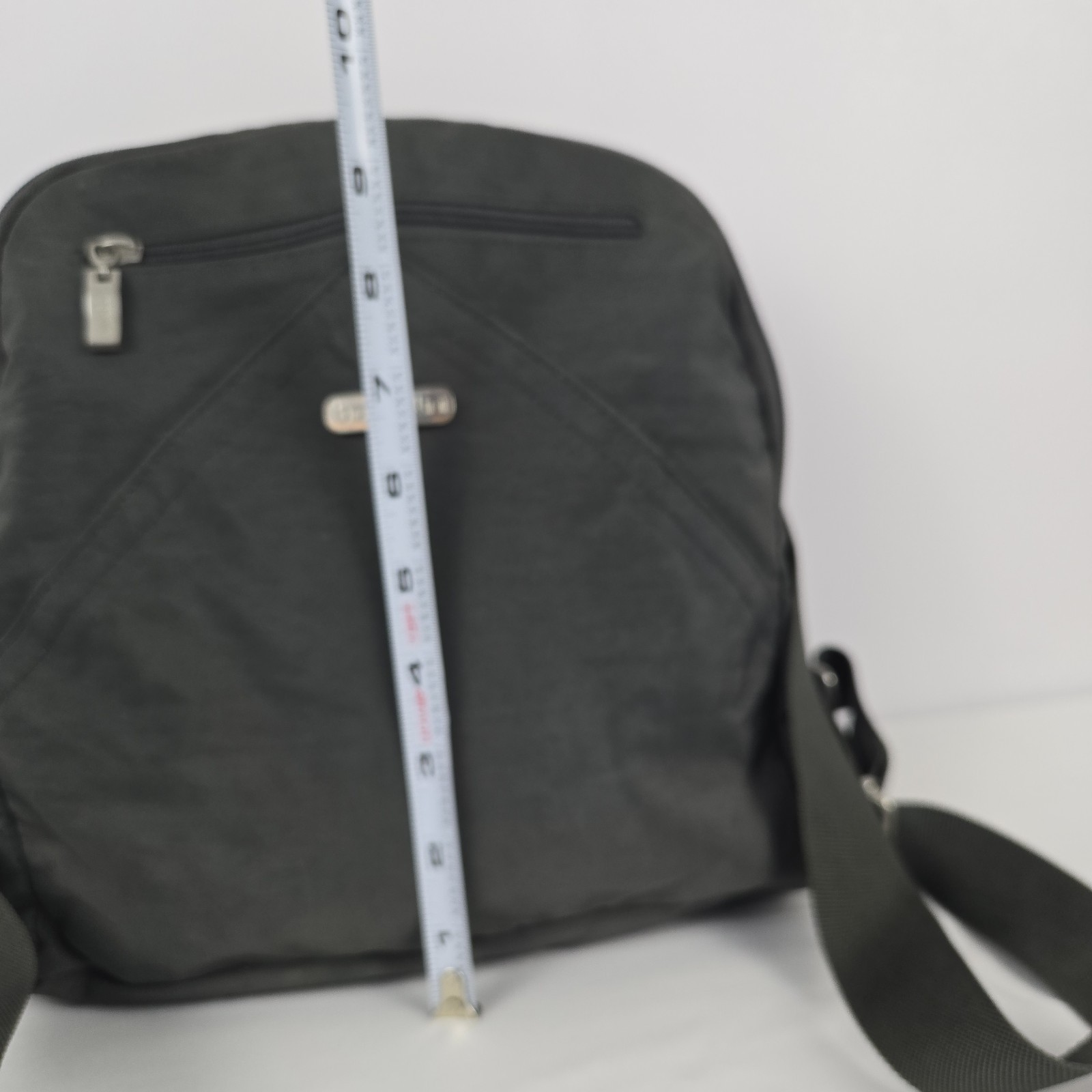 Baggallini Backpack Gray Bag Pink Inside Multi Zip W Pockets