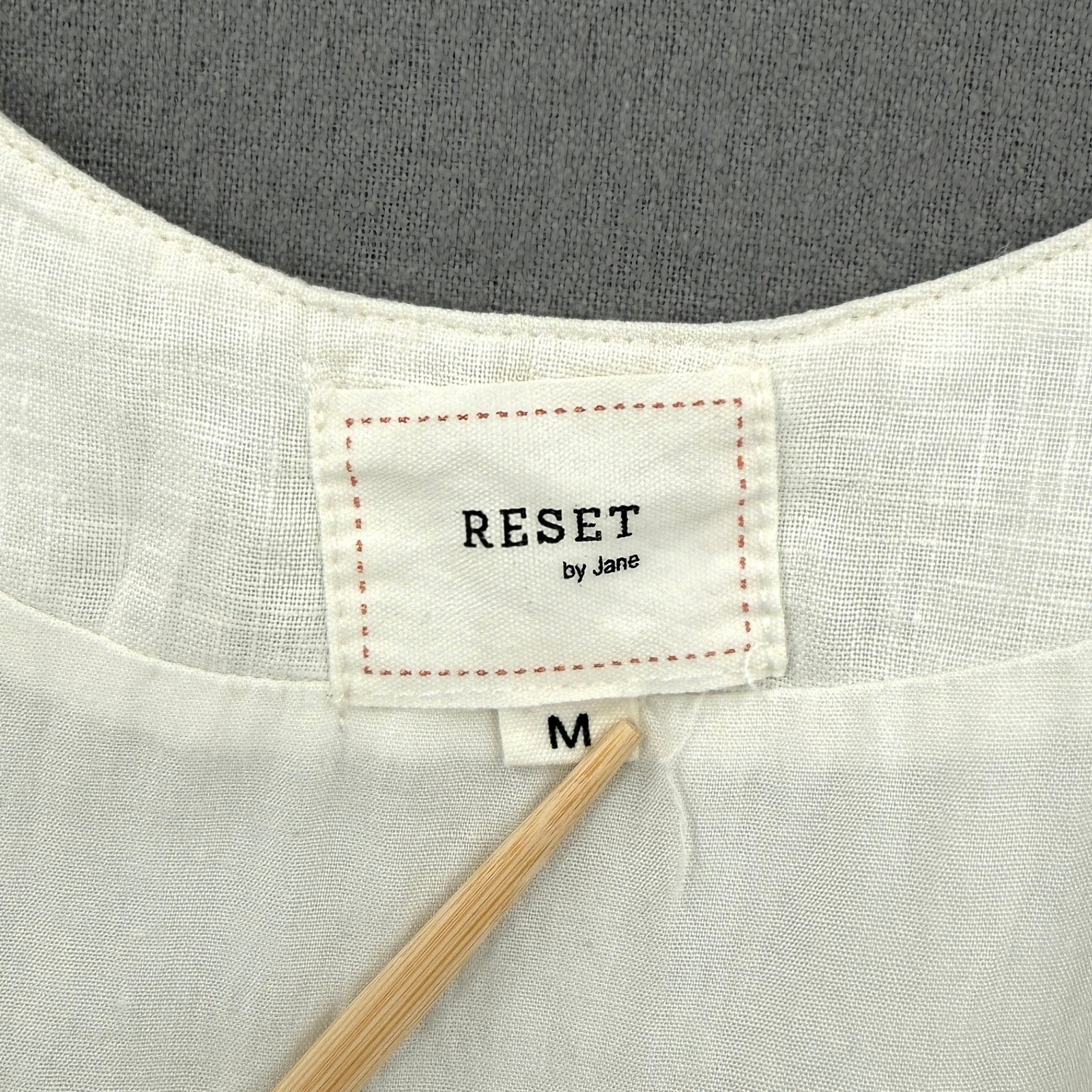 RESET by Jane Linen Mini Dress Womens Medium White Casual Travel Beach Pool