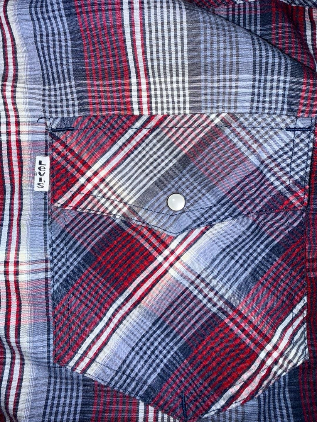 Levi’s Plaid Western Snap Front Shirt Size Large