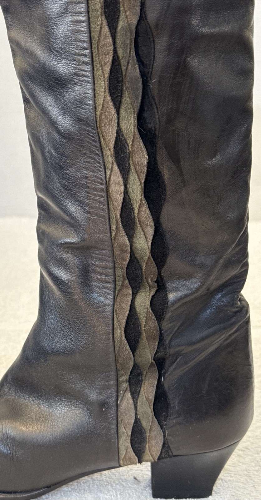 Madeleine Womens Black Leather Vibram Boots Size 7.5 Made In Italy