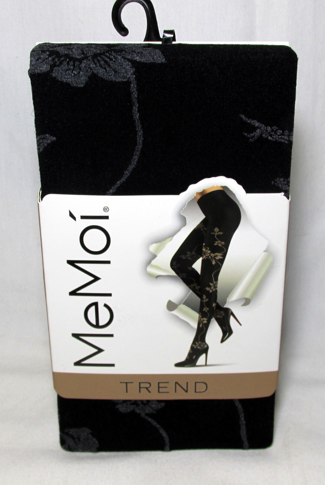 New MeMoi Trend Wild Floral Opaque Black Womens Legwear Sweater Tights Size S/M