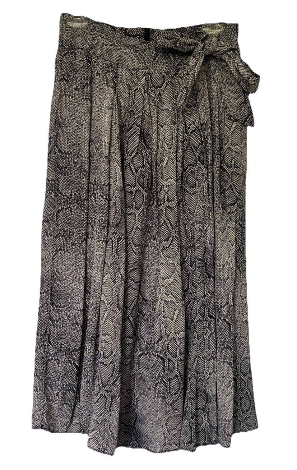 Maeve by Anthropologie Annette Snake Pleated Tie Slit Midi Navy Skirt Women’s 6