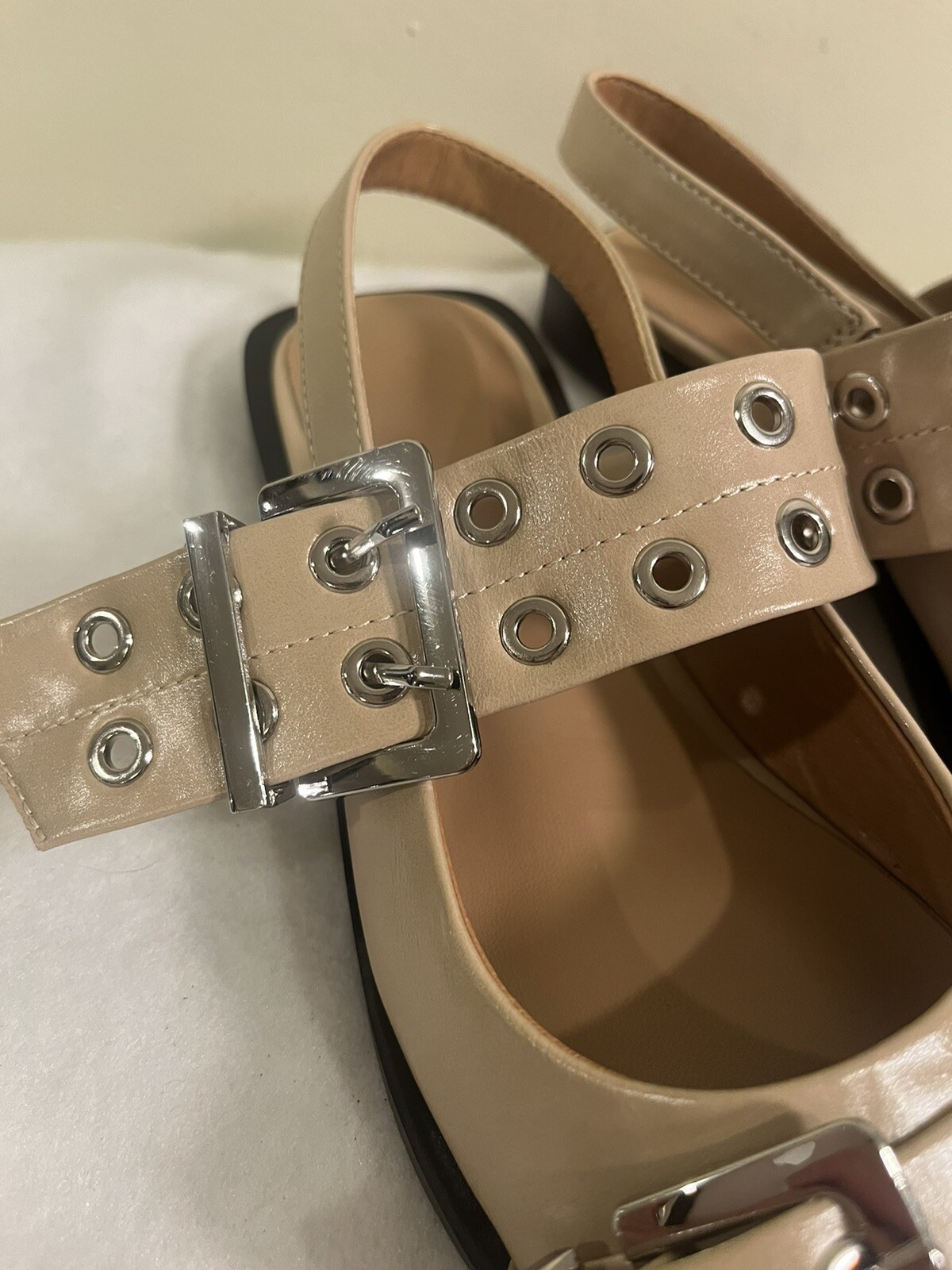 New Ladies Flats Slingback Pointed Toe Casual Daily Dress Sandals Shoes 7.5 Tan