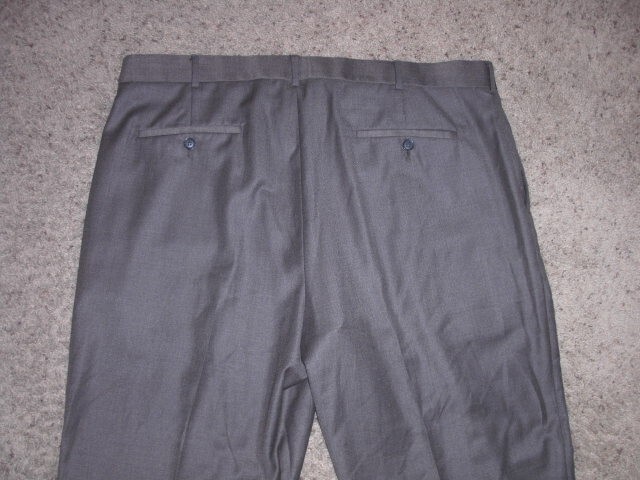 PERRY ELLIS brown polyester/rayon blend Flat Front Dress PANTS 40×30 (40×27)