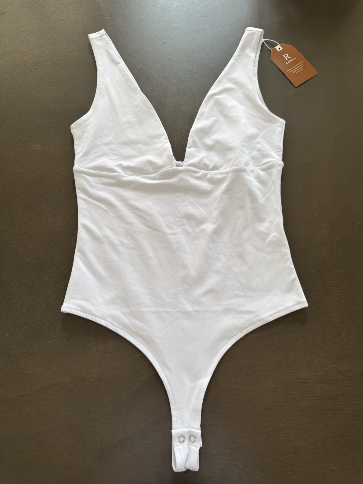 Women’s Plunge Deep V Neck Sleeveless V Backless Going Out Tank Bodysuit size S
