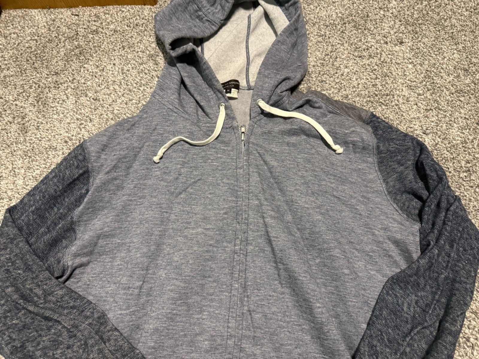 Comme des Garcons Homme Plus Zip Up Hoodie Blue Gray Cotton Wool Raglan M 2015