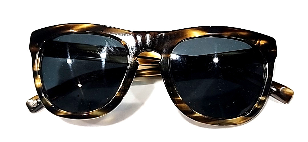 Warby Parker Cliff 241 Brown Gray Oval Sunglasses 52-21-145 One Scratched Lens