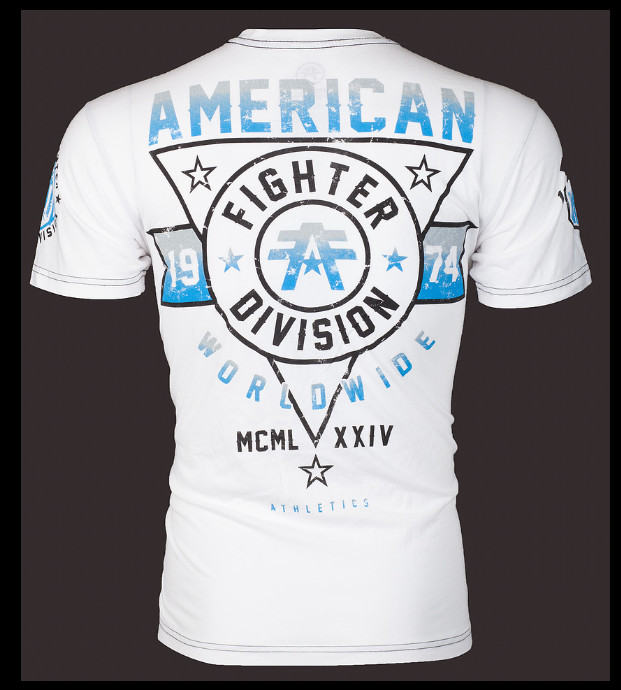 AMERICAN FIGHTER White SILVERLAKE Athletic Graphic T-shirt NWT