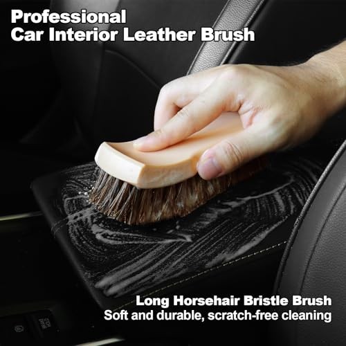 10PCS Car Cleaning Kit, Car Detailing Kit Interior Cleaner, Long Bristle Horse
