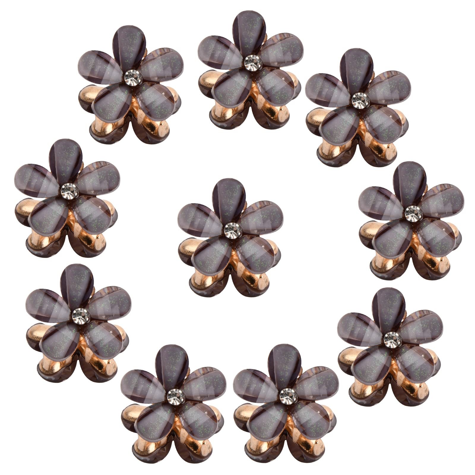 Kioiner 10 Pcs Mini Diamond Hair Clips, Small 1 Count (Pack of 1), black
