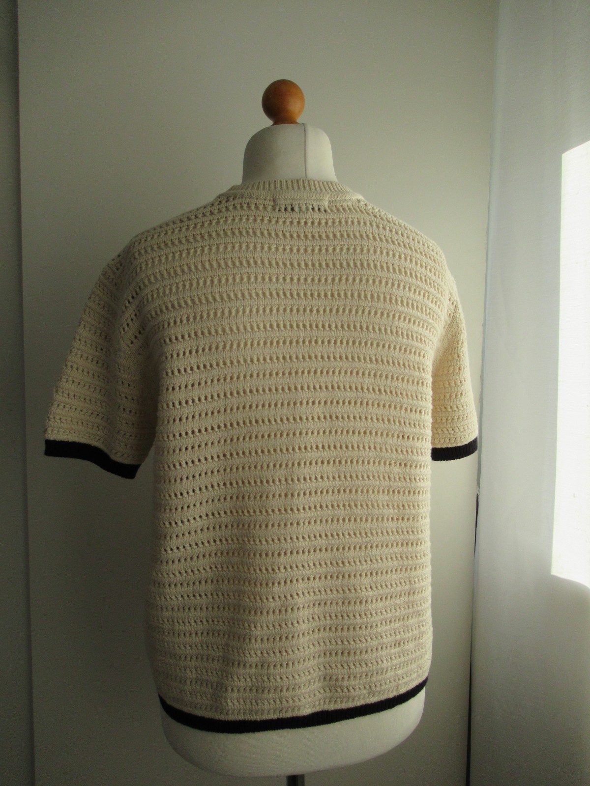 Marks & Spencer Cream Oversized Cotton Crochet /Knit Top, Size M