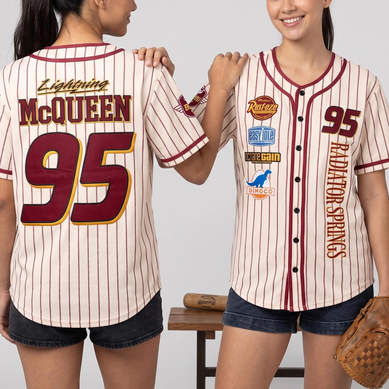 Pixar Cars Icons Lightning McQueen 95 Radiator Springs Baseball Jersey Shirt