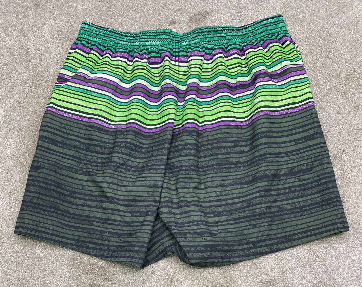 Nike Mens Volley Core Swim Shorts NESSB465-364 2XL Green Black Striped 6570